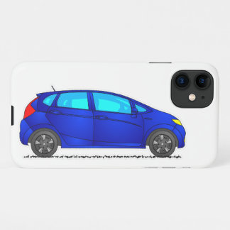 青い車のiPhoneケース、家族の車 iPhone 11ケース