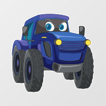 青い車