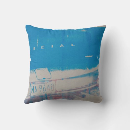 青い車 クッション (裏面)