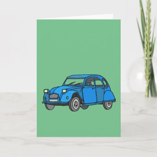 青い車(2CV) カード (正面)