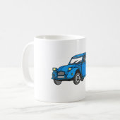 青い車(2CV) コーヒーマグカップ (正面左)