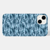 青い軍用ピクセル迷彩パターン Case-Mate iPhoneケース (裏面 (横))
