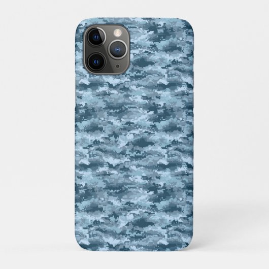 青い軍用ピクセル迷彩パターン Case-Mate iPhoneケース (裏)