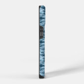 青い軍用ピクセル迷彩パターン iPhoneケース (右側面)