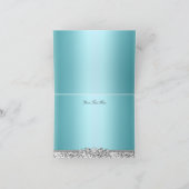 青い輝きのグリッターの服及びかかとのサンキューカード サンキューカード (内部)