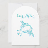 青い輝きのハミングバードキッス ラブバード ウェディング 招待状 (裏面)