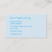 青い輝きの宝石の宝石屋の名刺 名刺 (裏面)