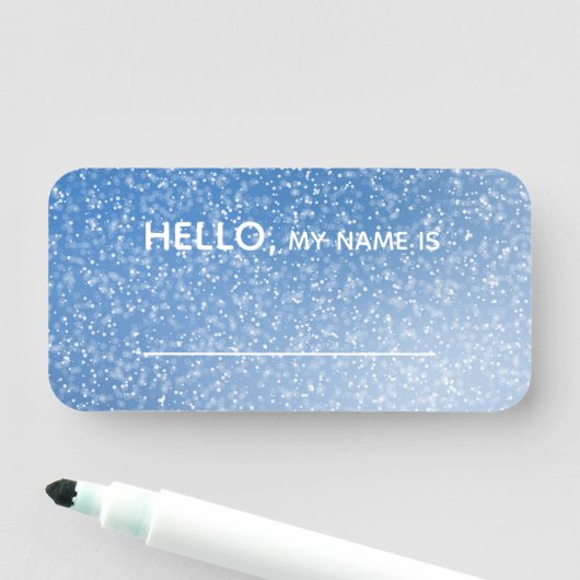 青い輝きはこんにちは私の名前あります 名札 (インサイチュ)
