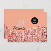 青い輝き ロゴテキスト ありがとう 割引 ポストカード (正面/裏面)