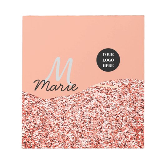 青い輝き ロゴ テキスト ありがとう 割引 ノートパッド (正面)