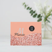 青い輝き ロゴ テキスト ありがとう 割引 ポストカード (スタンド正面)