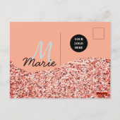 青い輝き ロゴ テキスト ありがとう 割引 ポストカード (裏面)