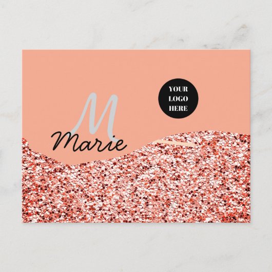 青い輝き ロゴ テキスト ありがとう 割引 ポストカード (正面)