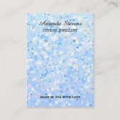 青い輝くシックなイヤリングディスプレイ   名刺 (正面)