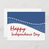 青い輝くスターカーブ7月4日はがき ポストカード (正面/裏面)