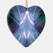 青い輝く星の模様 セラミックオーナメント (右)