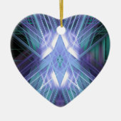 青い輝く星の模様 セラミックオーナメント (正面)