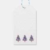 青い輝く書道クリスマスツリー ギフトタグ (裏面)