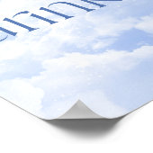 青い輝く雲ドリンクのテーブルの看板 ポスター (角)