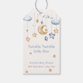 青い輝エレガントく赤ちゃんシャワー ギフトタグ (正面)