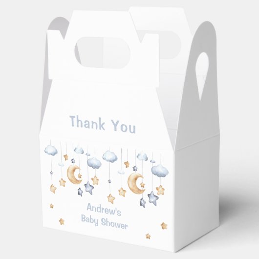 青い輝エレガントく赤ちゃんシャワー フェイバーボックス (オープン)