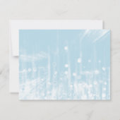 青い輝フェイクくファブ紙吹雪きらめくドット 招待状 (裏面)