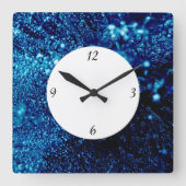 青い輝凍っていきは数の氷の泡 スクエア壁時計 (正面)