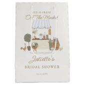 青い農家の市場フレッシュ ブライダルシャワーのお土産 ミディアムペーパーバッグ (裏面)