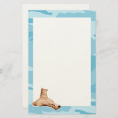 青い迷彩柄と戦闘靴 便箋 (正面/裏面)