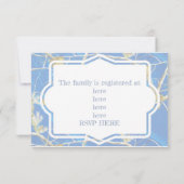 青い迷彩柄のベビーシャワー 招待状 (裏面)