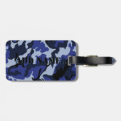 青い迷彩柄は名前、革バンドが付いている荷物のラベルを加えます ラゲッジタグ (裏面横)