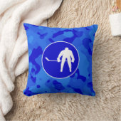 青い迷彩柄;カモフラージホッケー クッション (ブランケット)