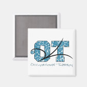 青い迷彩柄（スクロール） マグネット (正面/裏面)