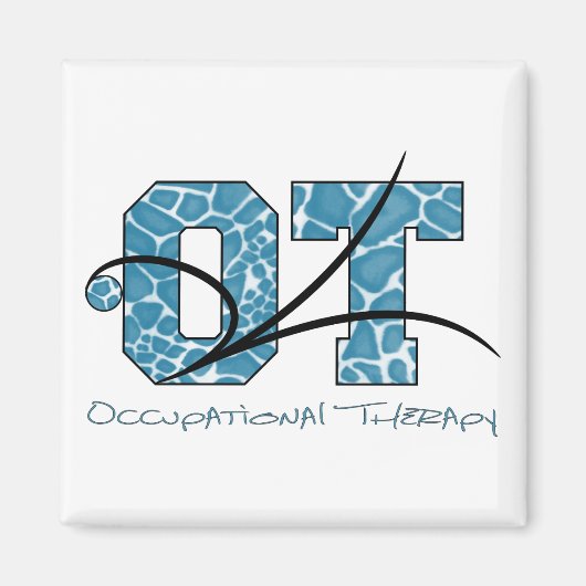 青い迷彩柄（スクロール） マグネット (正面)