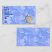 青い迷彩柄w/Dogは名刺に付けます 名刺 (正面/裏面)