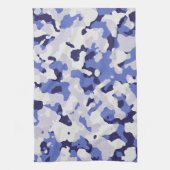 青い迷彩模様 キッチンタオル (縦)