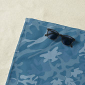 青い迷彩模様 ビーチタオル (インサイチュ)