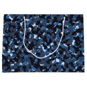 青い迷彩模様 ラージペーパーバッグ (正面)