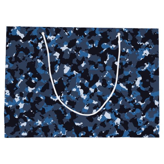 青い迷彩模様 ラージペーパーバッグ (裏面)