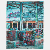 青い通りの芸術の落書きのフリースブランケット フリースブランケット (正面)