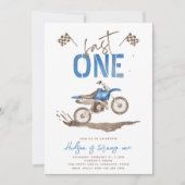 青い速い1つのダートバイクの招待状 招待状 (正面)