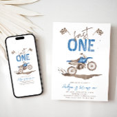 青い速い1つのダートバイクの招待状 招待状