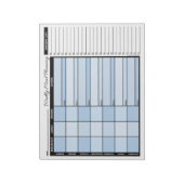 青い週刊食プランナーと食料品店リスト ノートパッド (回転)