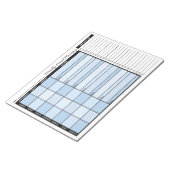 青い週刊食プランナーと食料品店リスト ノートパッド (アングル)