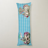 青い道化師の不思議の国のキャラクターのアリス ボディピロー (裏面 (縦))