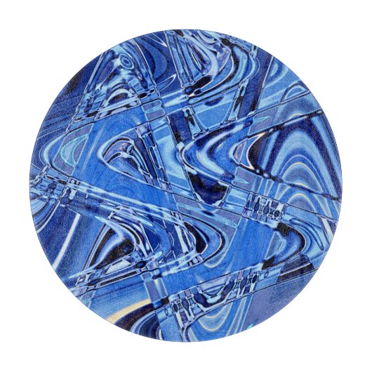 青い道路の波 カッティングボード (正面)