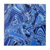 青い道路の波 タイル (正面)