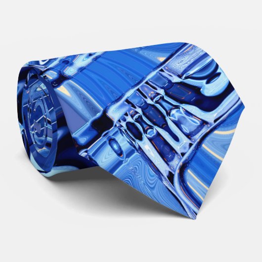 青い道路の波 ネクタイ (ロール)