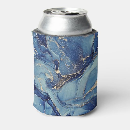 青い遠くに大理石をモノグラムの | 缶クーラー (缶裏面)