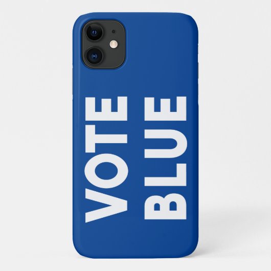 青い選挙にはっきりした対する青い文字の投票 Case-Mate iPhoneケース (裏面)